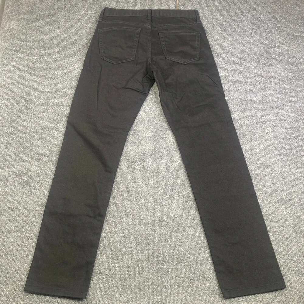 Uniqlo Mens Selvedge Slim Fit Jeans Black Stretch Denim 321-405630 Size 28x34